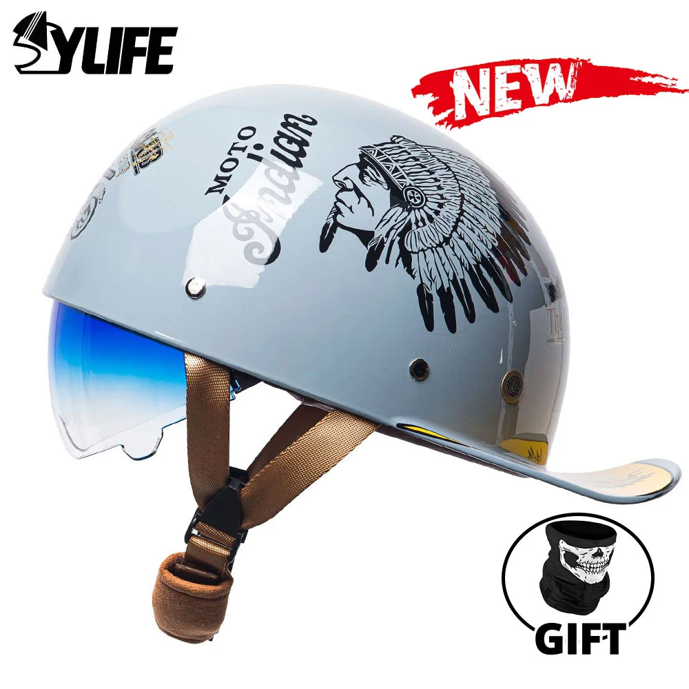 

Women Motorcycle Anti-fall Helmet Baseball Cap German Vintage Half Helmet DOT Certification Casco Moto Helmet Men Scooter Helmet