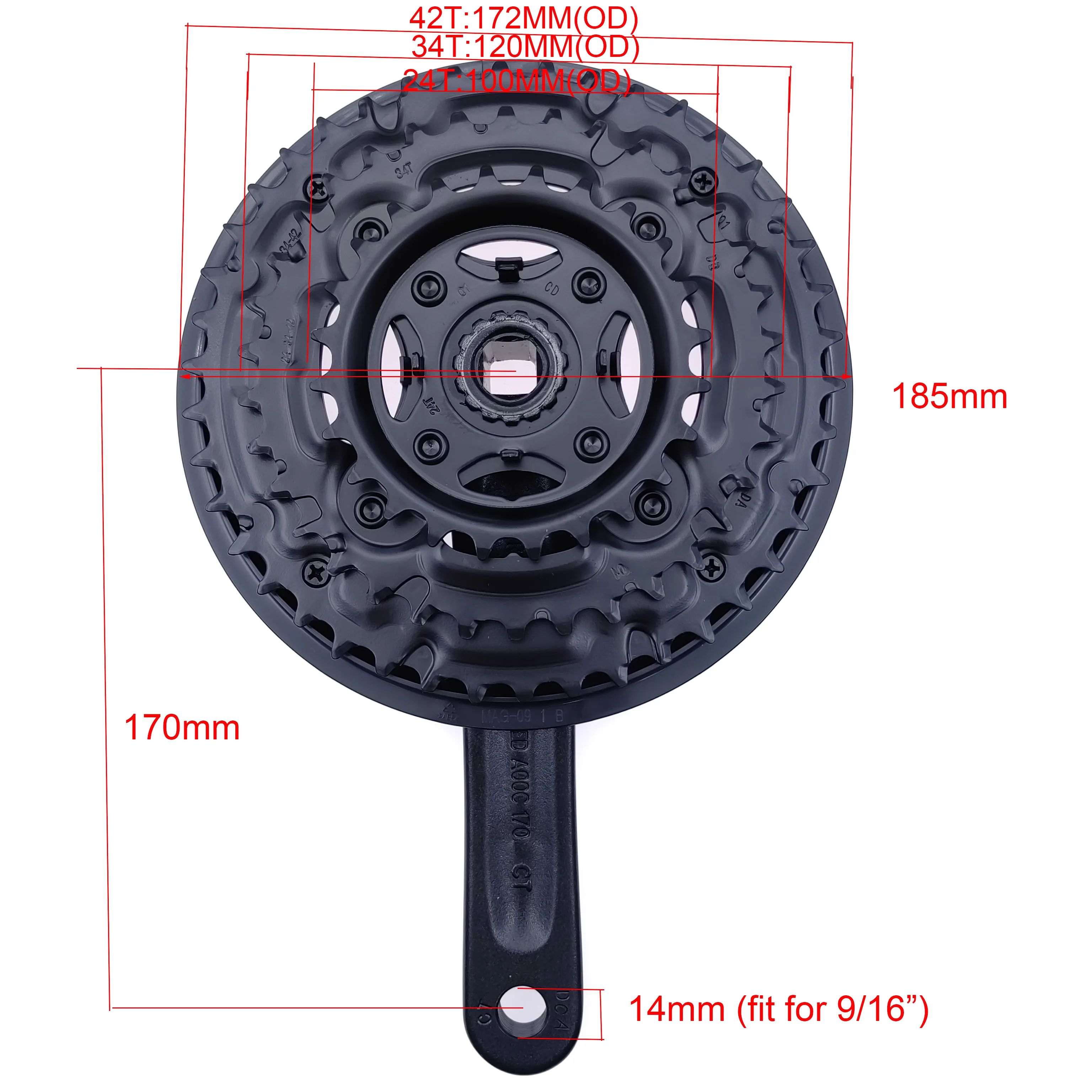 28/38/42/48T 7/8/9 Speed Bicycle Crankset MTB Bicycle Crank Set 170mm Tooth Plate Square Hole Bike Sprocket Bike Parts