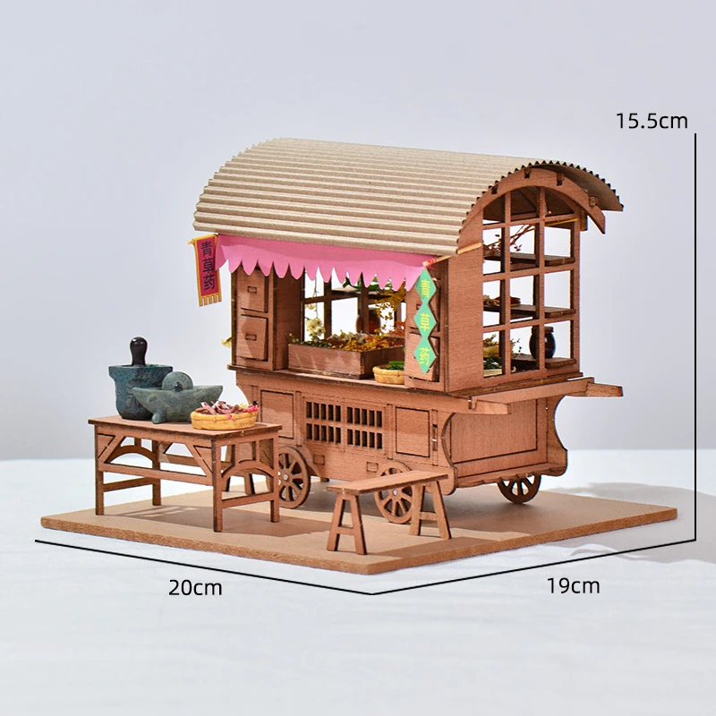 DIY Wooden Doll House Chinese Medicine Room Casa Miniature Building Kits Dollhouse With Furniture Roombox for Girls Gifts