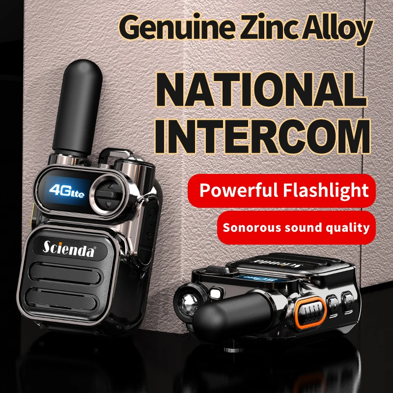 

G338 Global Walkie Talkie 4G Portable Mini Alloy Body Type-C Fast Charge Loud Clear Sound Quality Two-way Radio with Flashlight