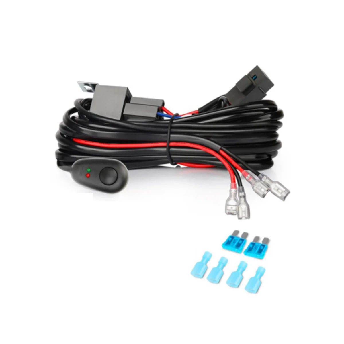 Wiring Harness Kit for 2 Light Fuse On-Off Switch 12V 40A Relay 180 W/ 300W for 4-52 Inch Led Work Light