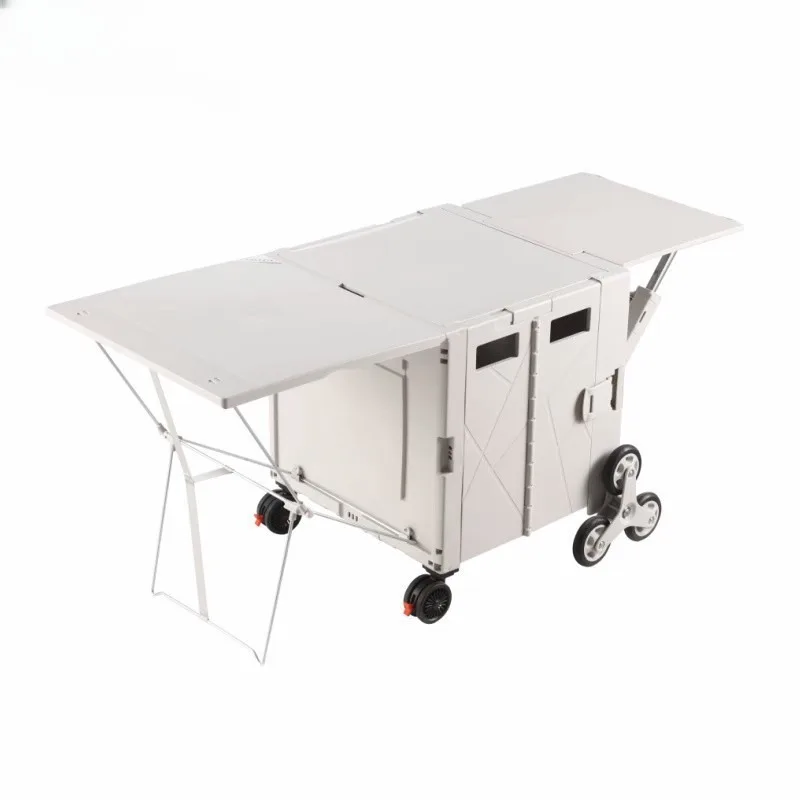 

Outdoor Camping Cart Foldable and Portable Shopping Luggage Trolley Stall Camping Lever Car Picnic Trailer