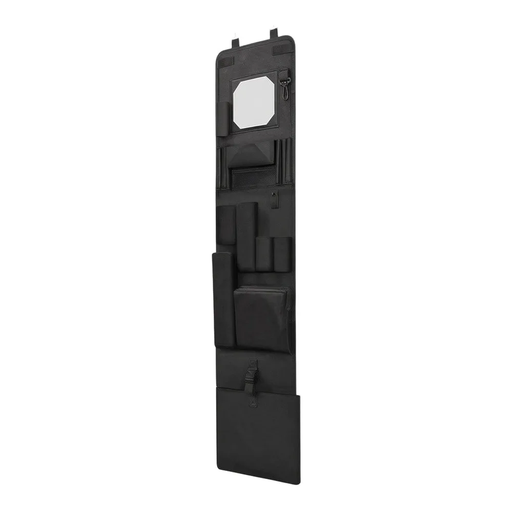 28x132cm Hanging Organizer for Lockers with Mirror and Multiple Storage Pockets Suitable for School Gym Office