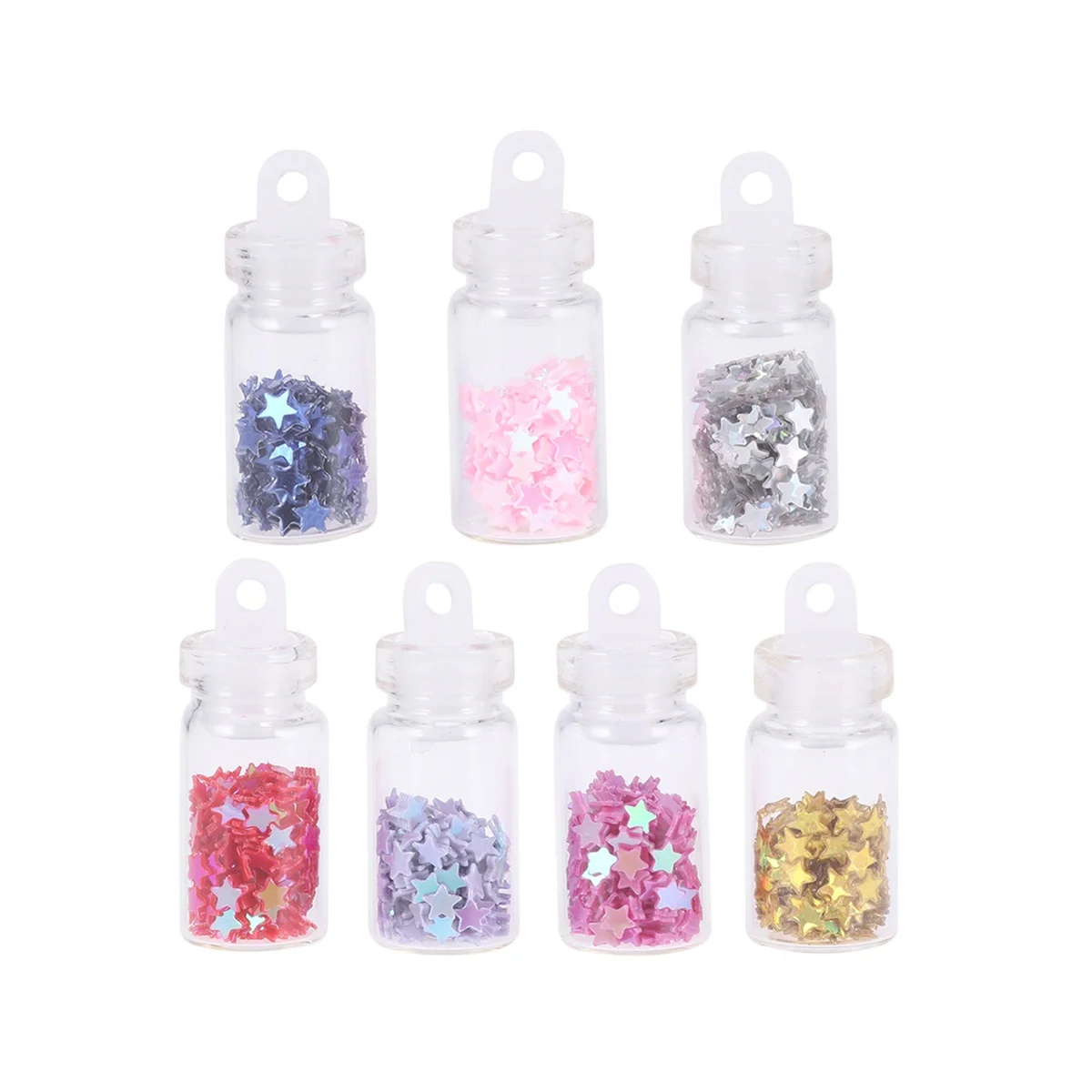 

7Pcs Mini Glass Wish Bottles Clear DIY Jars with Stopper for Jewelry Making Necklace Pendants Wedding Favors Drift Bottles