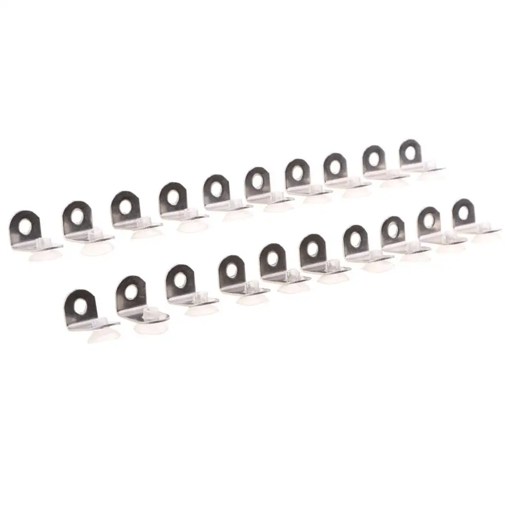 20 Pieces Silver Tone 90 Degrees Corner Bracket with 15mm Clear Suction Cup