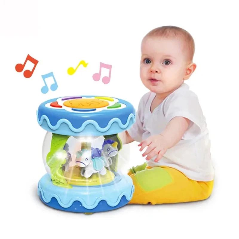 Juguete de tambor Flash para niños pequeños, máquina de tambor educativa temprana, instrumento musical