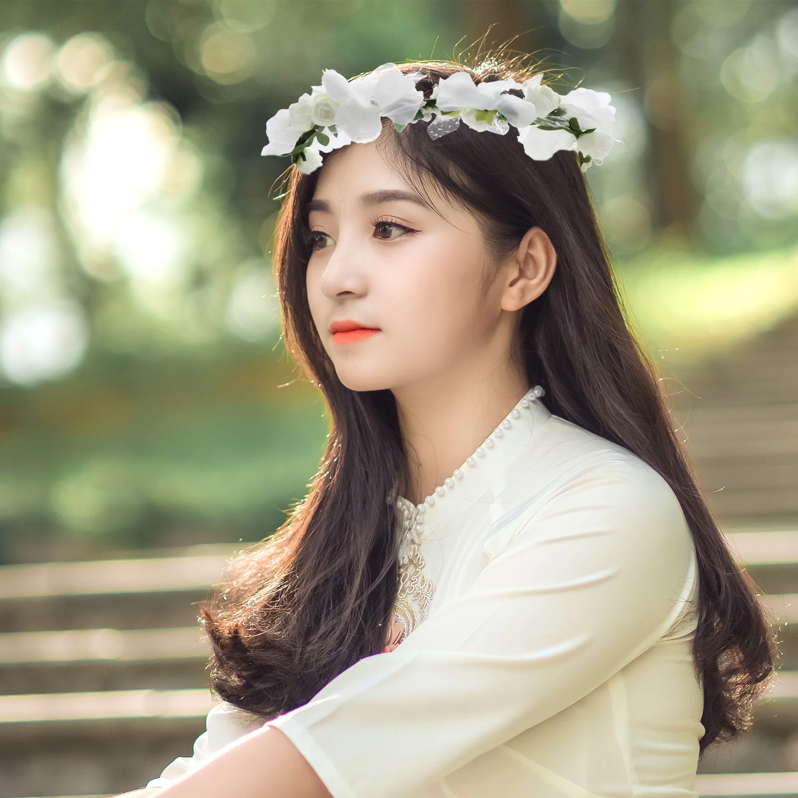 

Artificial Flower Headdress Beach Bride Headb Wreath Headdress Decorations Simulated Lifelike Hair Accessories