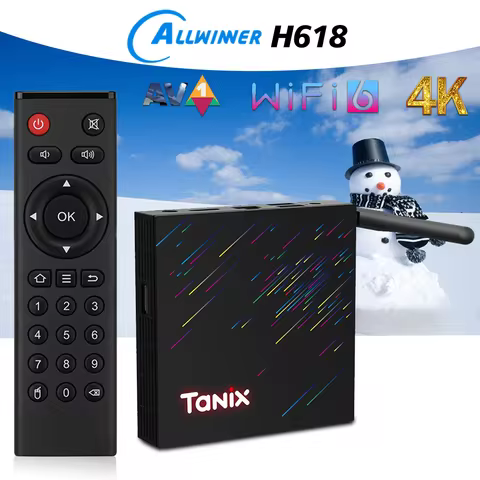 Original Tanix TX68 TV Box Android12 Allwinner H618 2G16G 4G 32G 64G Support 3D AV1 BT 5G Wifi6 4K HDR Media Player Set Top Box