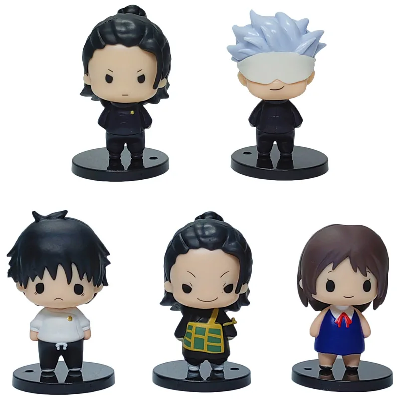 5 Psc/1 Set Anime Jujutsu Kaisen Figure Ryomen Sukuna Gojo Satoru Itadori Yuji Q Version Kids Toy Figure Car Ornament Collection