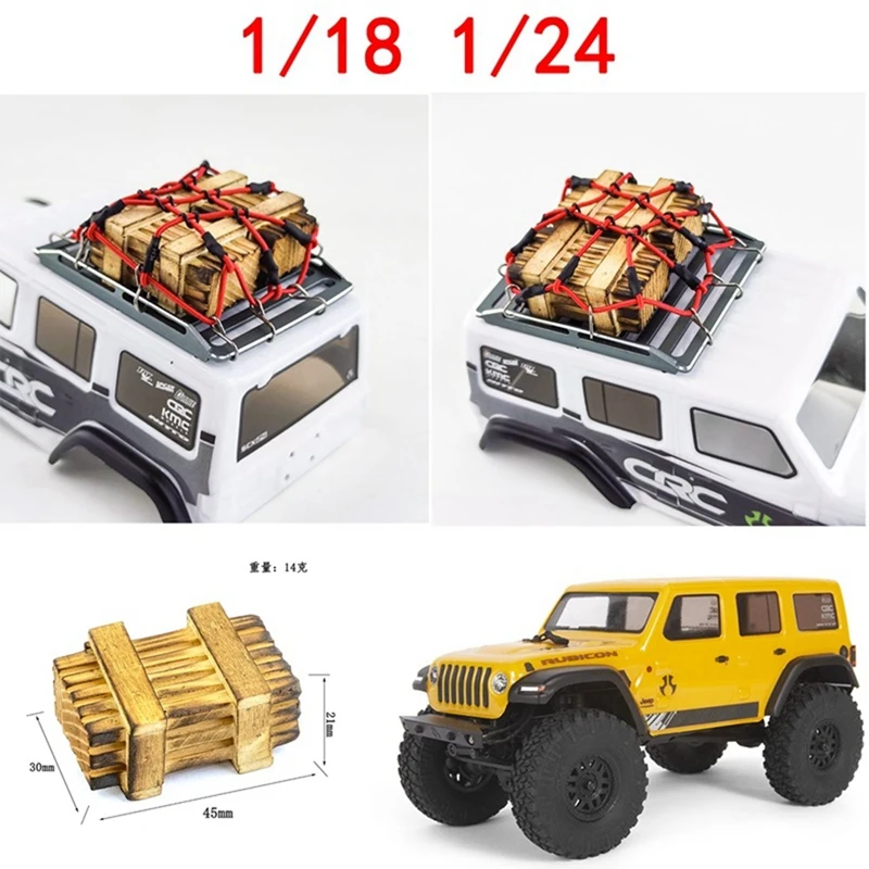 2 pçs simulação caixa de madeira decoração para axial scx24 utb18 traxxas trx4m 1/18 1/24 rc rastreador carro atualização peças acessórios