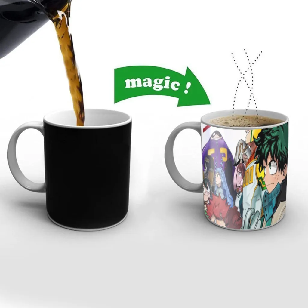 My Hero Academia Coffee Mug Magic Ceramic Heat Sensitive Color Changing Tea Mug Cup Game Boy Friend Husband Birthday Gift