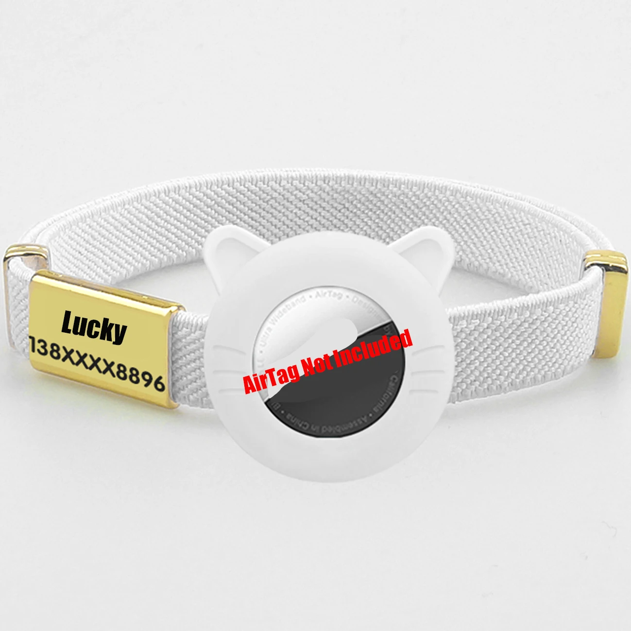 Neues Breakaway AirTag Tracker Katzenhalsband, kostenloses individuelles Namensschild, Kätzchenhalsband mit GPS-Halterung, verstellbare Anti-Verlust-Haustierhalsbänder – Detail 12
