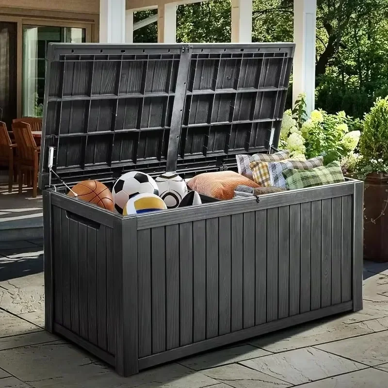 Large Outdoor Storage XXL Deck Box for Patio Furniture, Outdoor Cushions, Garden Tools and Sports/Pools Equipment