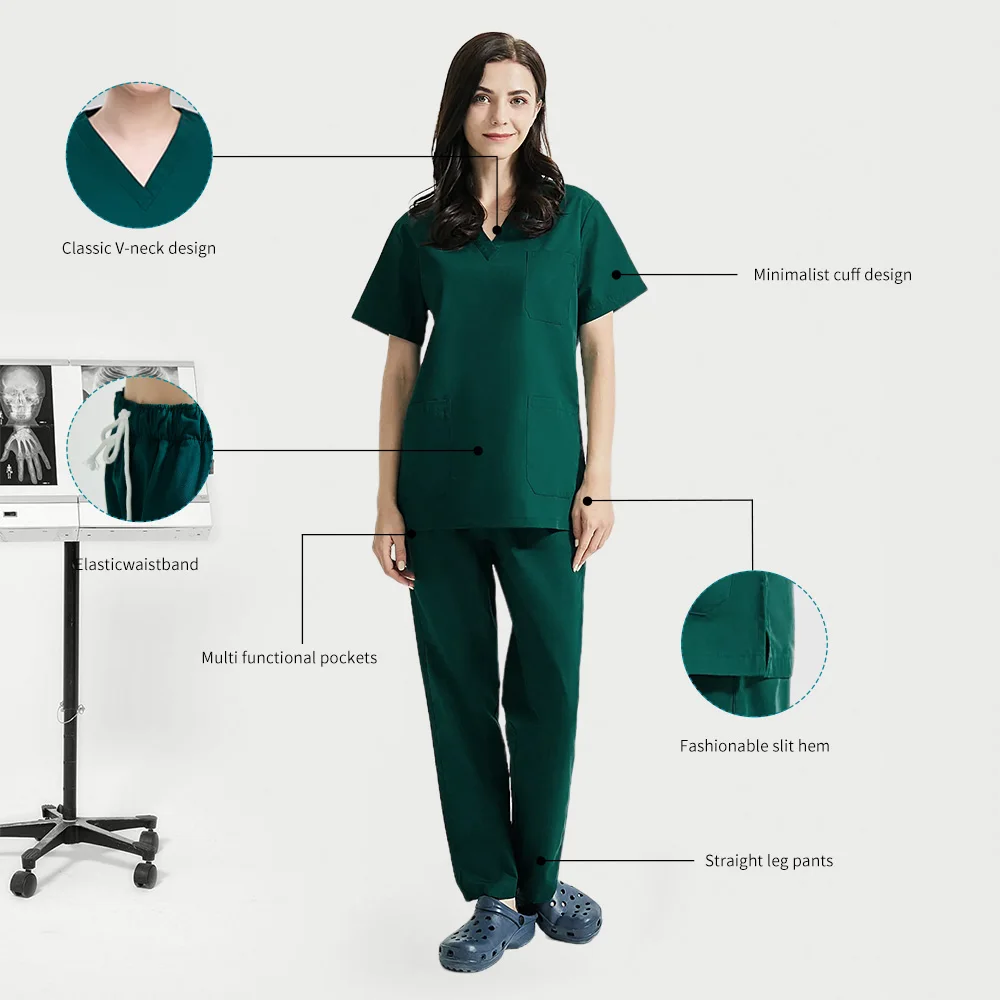 OP-Theater Arzt Set Mehrfarbig Krankenhaus Krankenpflege Chirurgische Kleidung Frauen Schönheitssalon Spa Arbeitskleidung Unisex Scrubs Uniformen