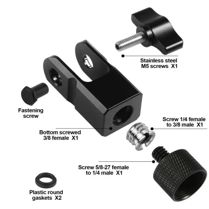 DT76 Microphone Adapter 3/8-Inch or 1/4-Inch Microphone Adapter for HyperX QuadCast Microphone Stand and Boom Arm Adapter