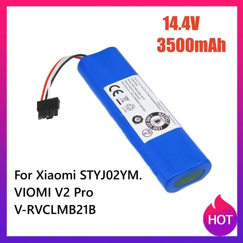 

Совершенно новый сменный литий-ионный аккумулятор 14,4 В 2600 мАч для Xiaomi Yunmi V2Pro V-RVCLMB21A STYJ02YM, запчасти для робота-пылесоса