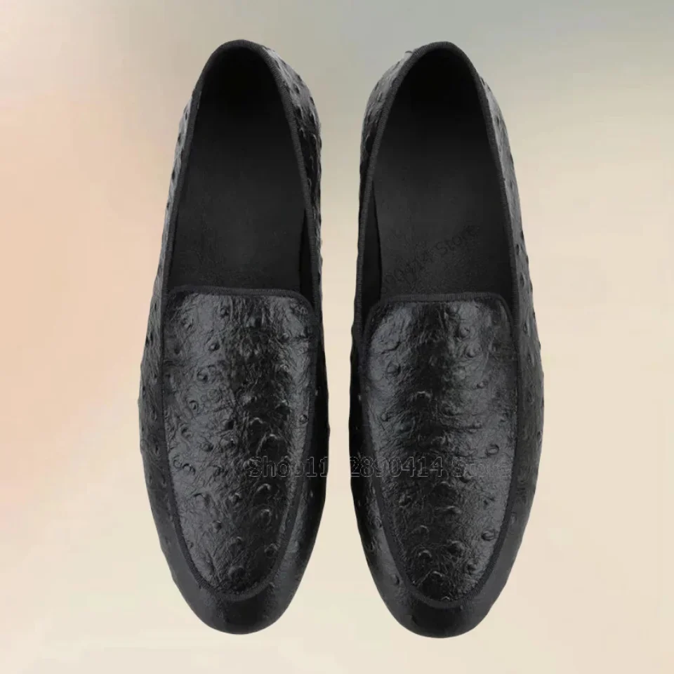 Schwarz Weiß Strauß Muster Männer Müßiggänger Mode Slip Auf Männer Casual Schuhe Luxuriöse Handgemachte Party Bankett Büro Männer Kleid Schuhe