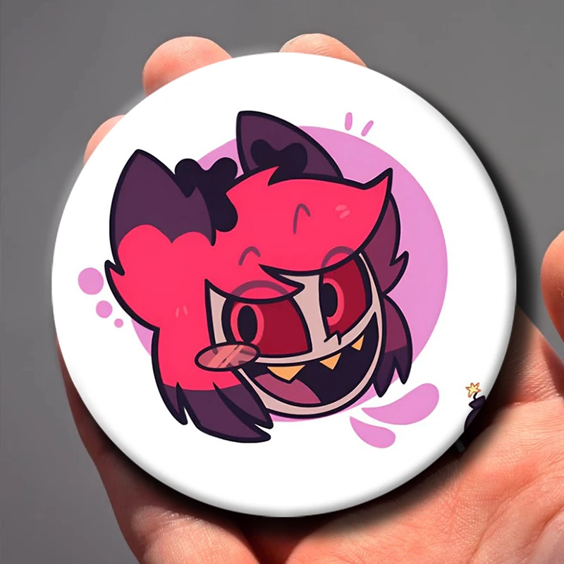 58mm Alastor Cartoon Figure Badge C-Criminals and Demon Lords Enamel Pins Round Decor Brooches for Clothes Backpack Jewelry Gift