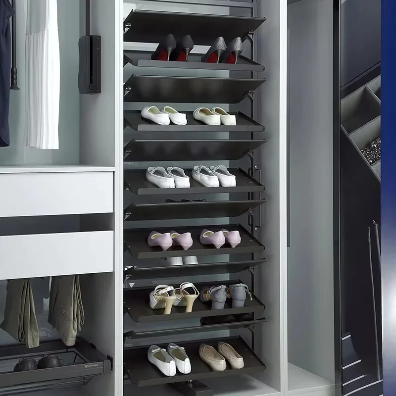 خزانة غرفة النوم، منظم تخزين رف الأحذية الدوار الناعم #3