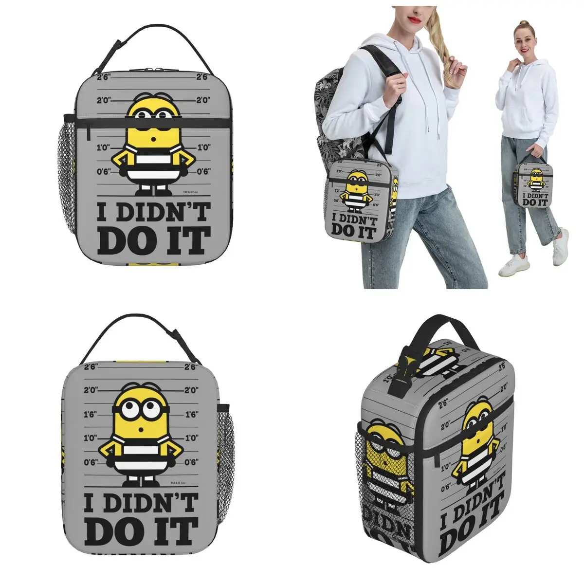 Minions Dave Insulated Lunch Bag Cooler Bag ReusableLunch Container I Didn\'t Do It High Capacity Tote Lunch Box Beach Travel