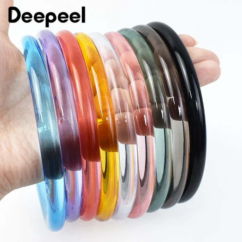 2/4 szt. Deepeel 10cm akrylowy przezroczysty okrągły uchwyt do torby plastikowa torebka uchwyty do torebek opaska z żywicy DIY akcesoria do