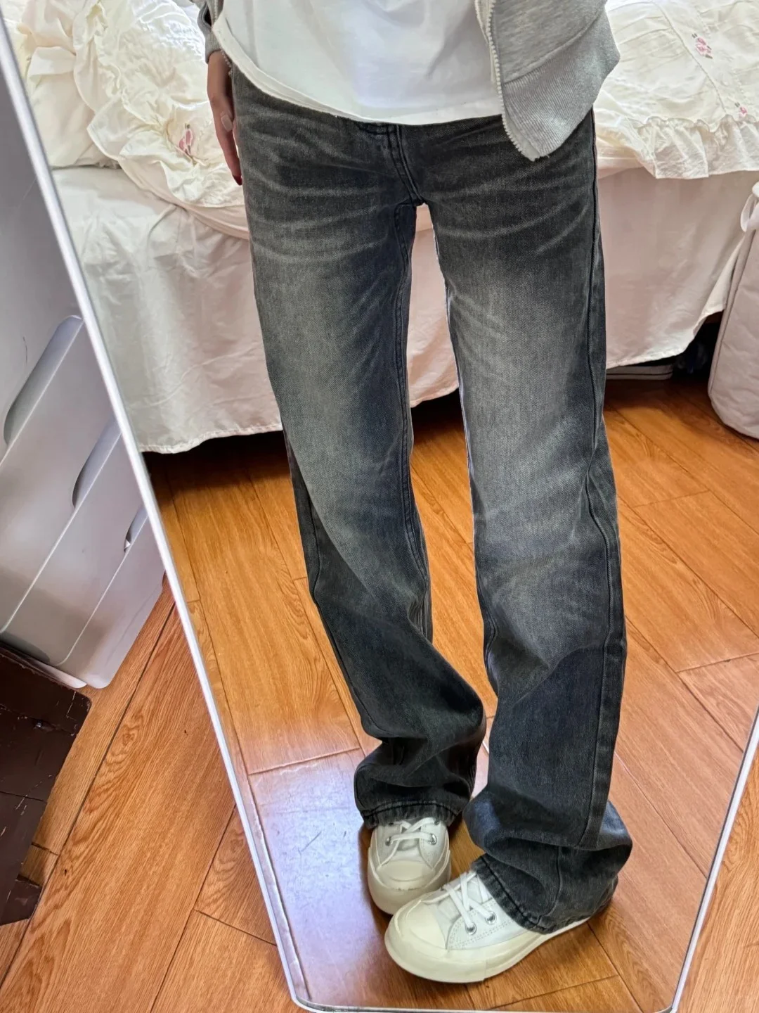 

Cleanfit Men's Bla Waed Denim Jeans Autumn Winter Sle Bell Bot Straight Leg Faionable American Pants Youth Polyester