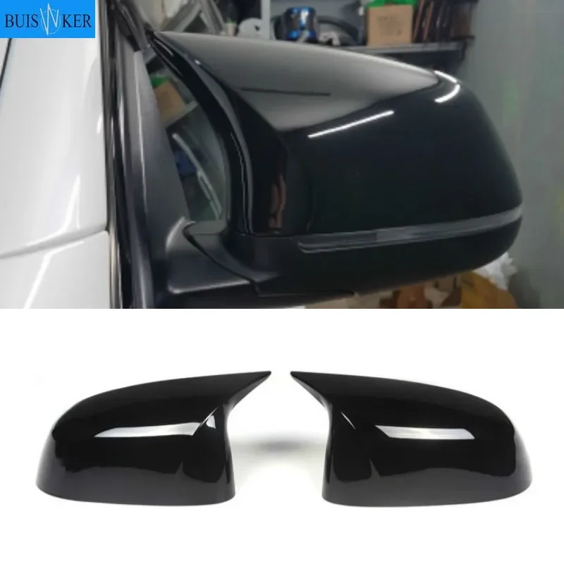 

2 Pcs Glossy Balck Cover Auto Rearview Mirror Cap Covers Blind Spot Mirror Fit for BMW 2014-2018 F15 X5 & F16 X6 F26 X4 F25 X3