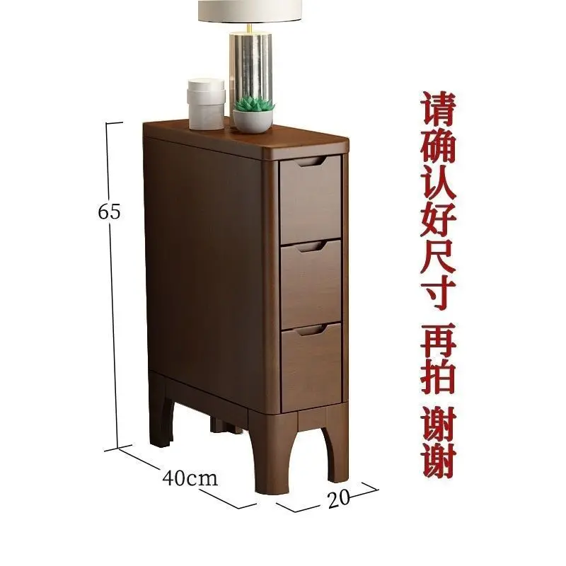 Log wind three pumping bedside table multi-color color matching three-layer partition storage environmentally friendly