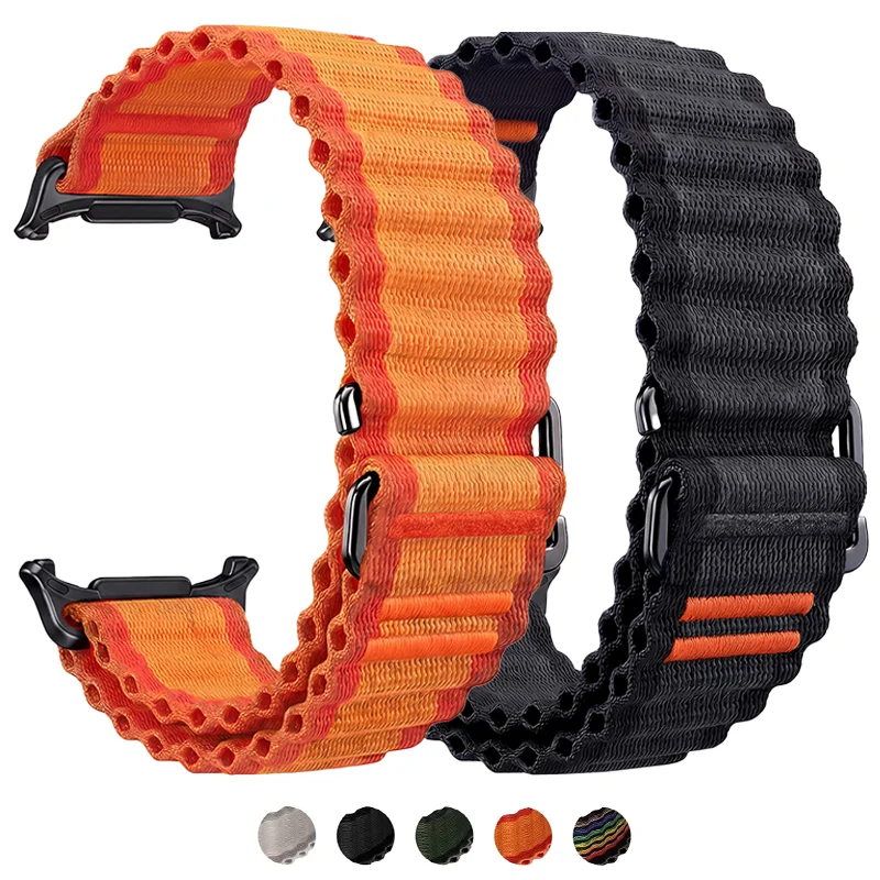 Bracelet For Samsung Galaxy Watch Ultra2 /2025/2024 Sport Nylon Strap Wristband Correa For Galaxy Watch 8 9 40mm 44mm Band