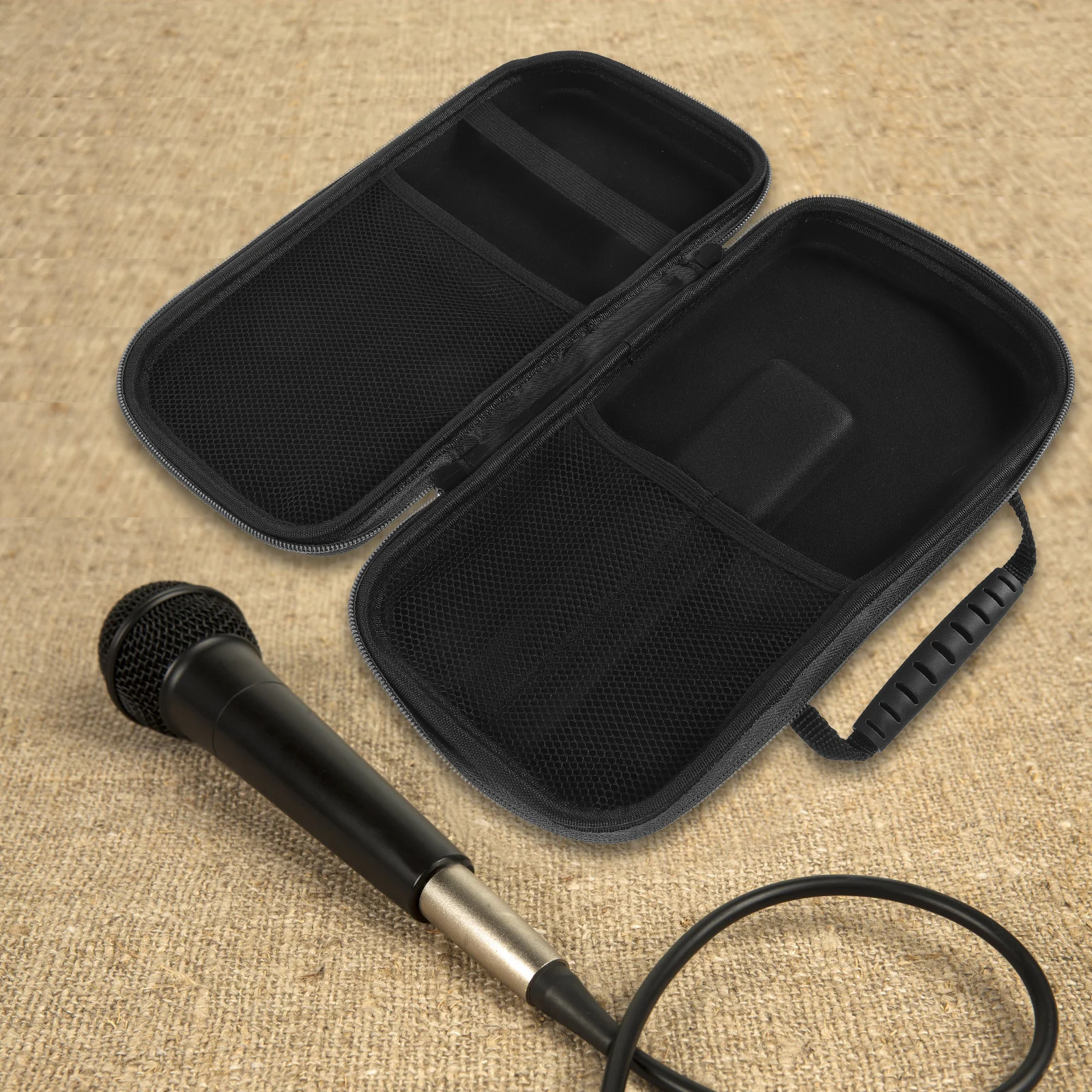 

Wireless Microphone Microphones Bag For Trip Bag EVA Protective Case for Travel Mic Pouch Hard Shell Black Zipper