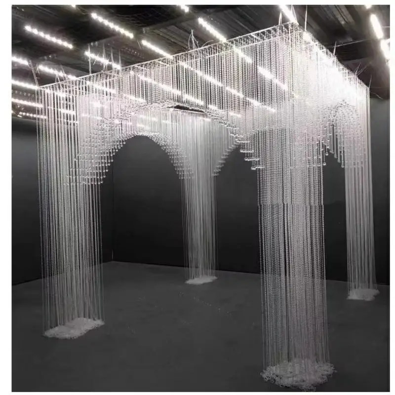 

Wedding Acrylic Bead Curtain Fashion Arches Ceremony Crystal Door Wedding Stage Hall Ceiling Backdrops Arch Decoration Props