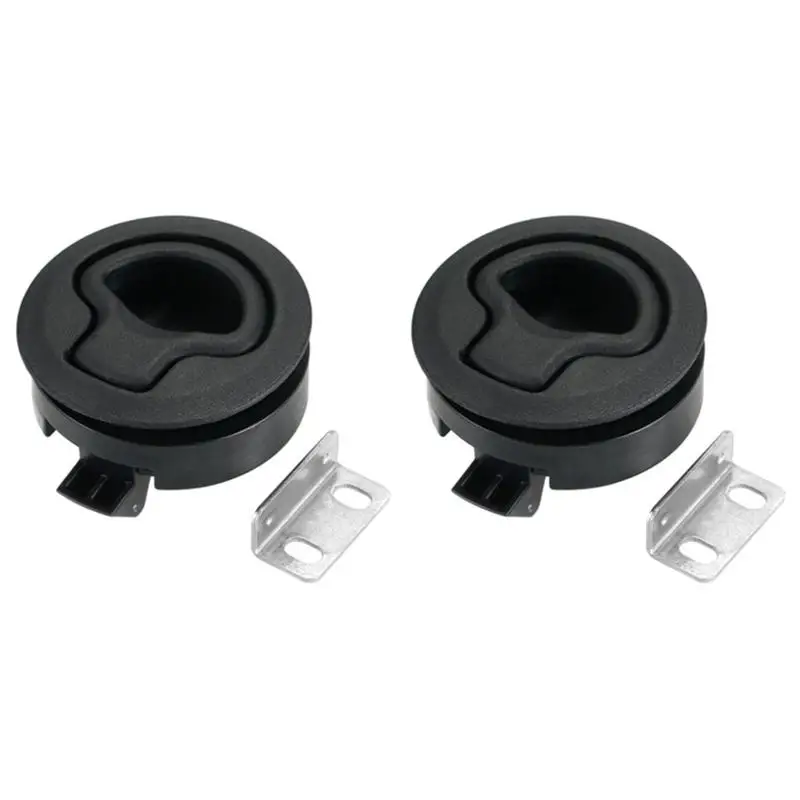 2PackX(4Pcs/Set Round Pull Latch Lock Latch Hardware for RV Yacht Boat Deck Hatch)