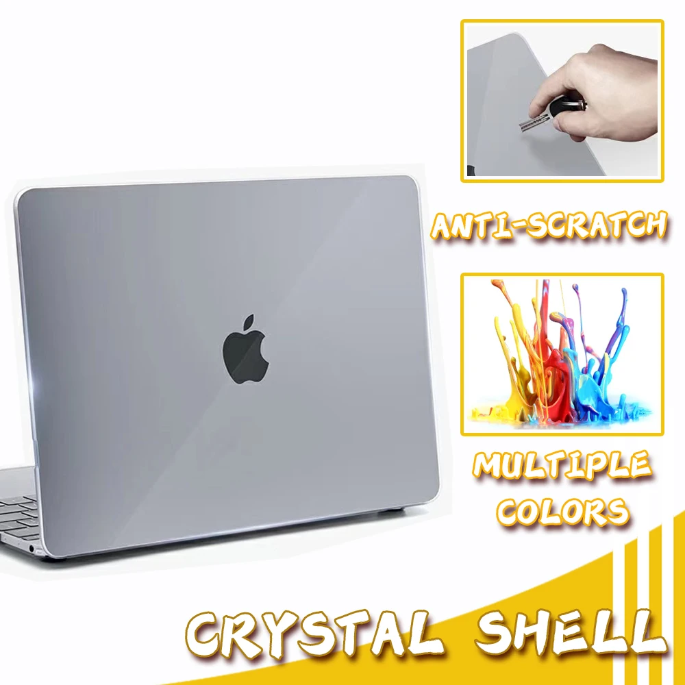 Casing pelindung Laptop untuk Macbook 11 12 13 15 16 inci, penutup pelindung kristal untuk M1 M2 Chip Pro 13 A2338 Air baru 13 A2337 A2179