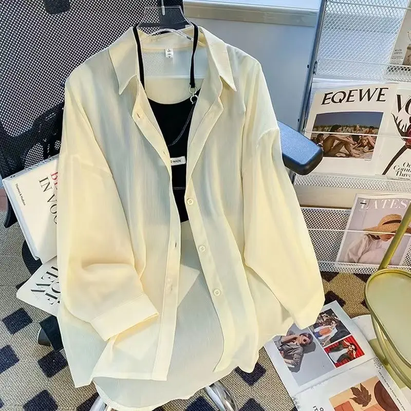 

Женская рубашка с длинным рукавом, повседневный топ, женская корейская рубашка на пуговицах и блузка, дизайн с отложным воротником, модная одежда