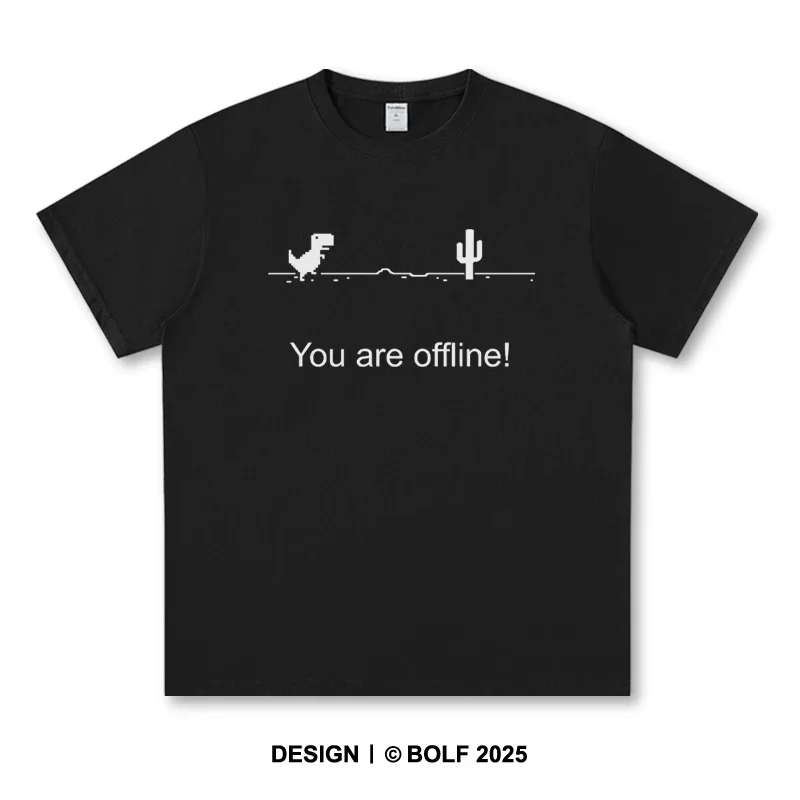 You Are Offline Game Printed Men's T-Shirt 100% Cotton Oversized Vintage Graphic Tees for Men Women Tops Tees