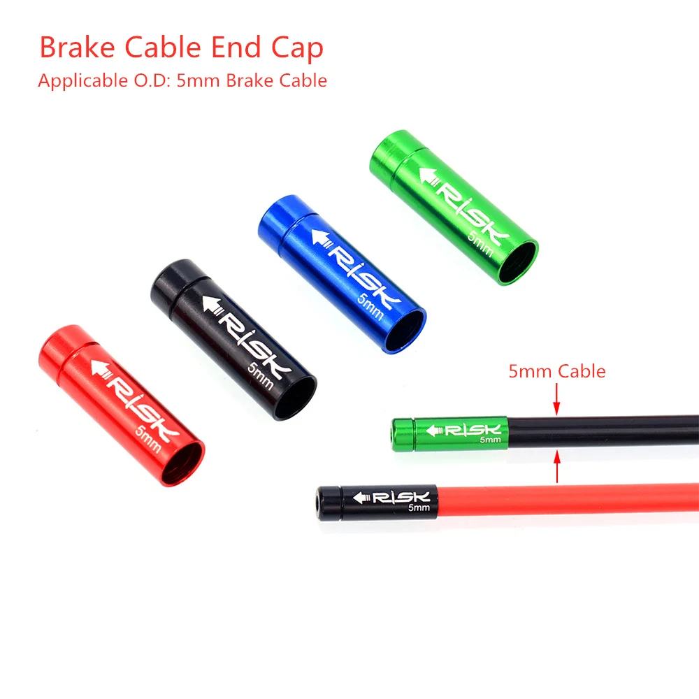 10pcs RISK Bicycle Cable End caps Shift/Brake Cable Shirt Sheath MTB Road Bike Parts Fits 4mm 5mm Line Pipe Waterproof Dust Caps