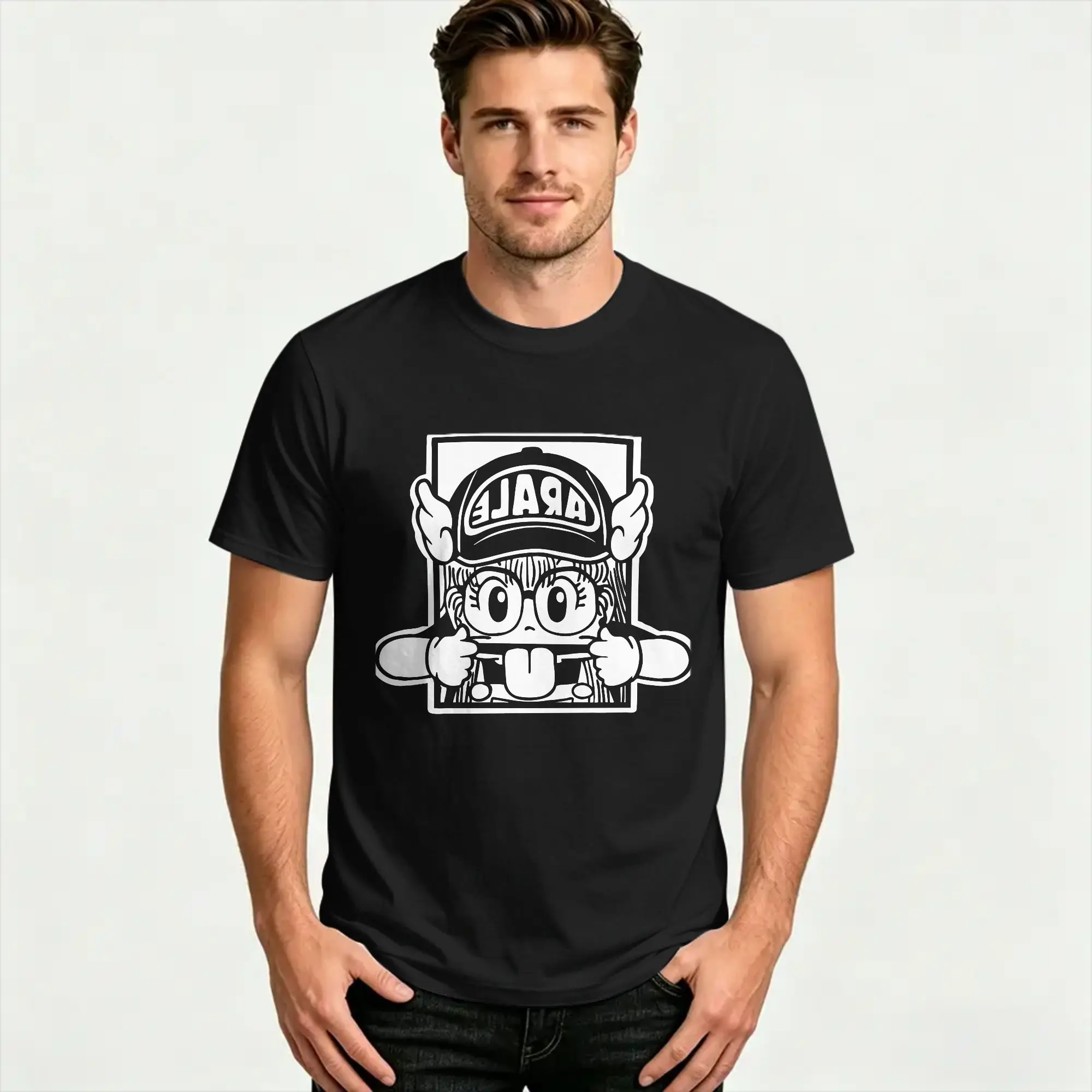 Funny Dr. Slump T-Shirts Men Women's Crewneck Cotton T Shirt Arale Short Sleeve Tee Shirt Unique Clothing