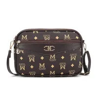 Four Zipper Camera Bag 2025 New North American Wholesale  PU Messenger Bag Texture Crossbody Bag Printed Vintage Handbag