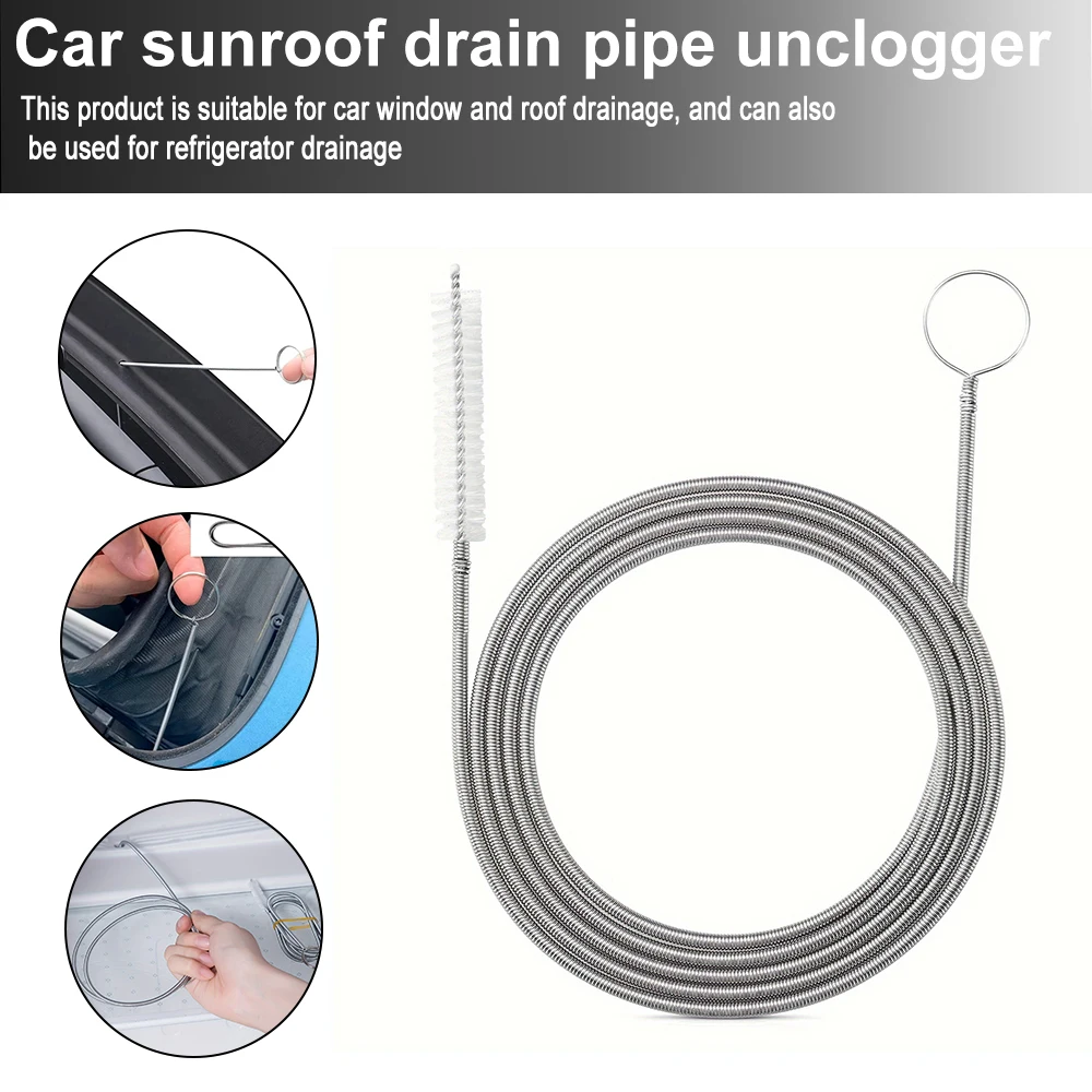 150cm Car Drain Dredge Cleaning Scrub Brush Auto Sunroof Long Hoses hole drain Clean Pipe Cleaning Brush is tools Sunroof