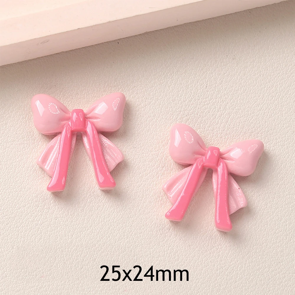 10 pezzi di cabochon in resina con retro piatto in miniatura con fiocco a nastro lungo lucido per forcina scrapbooking decorazioni per la casa fai da te accessori artigianali