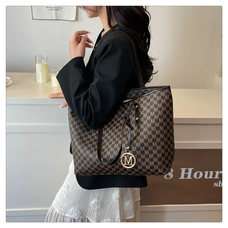 Große Kapazität Pendler-Tragetaschen Modische bedruckte Pu-Leder-Handtasche für Frauen College-Studenten Klasse Handtaschen Schultertasche – Detail 20
