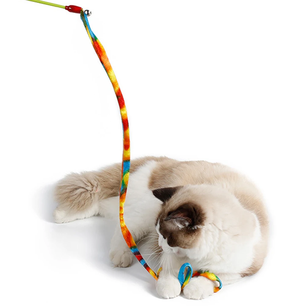 

Cat Teaser Toy with Bell Entertainment Rod Toys Cute for Indoor Cats Interactive