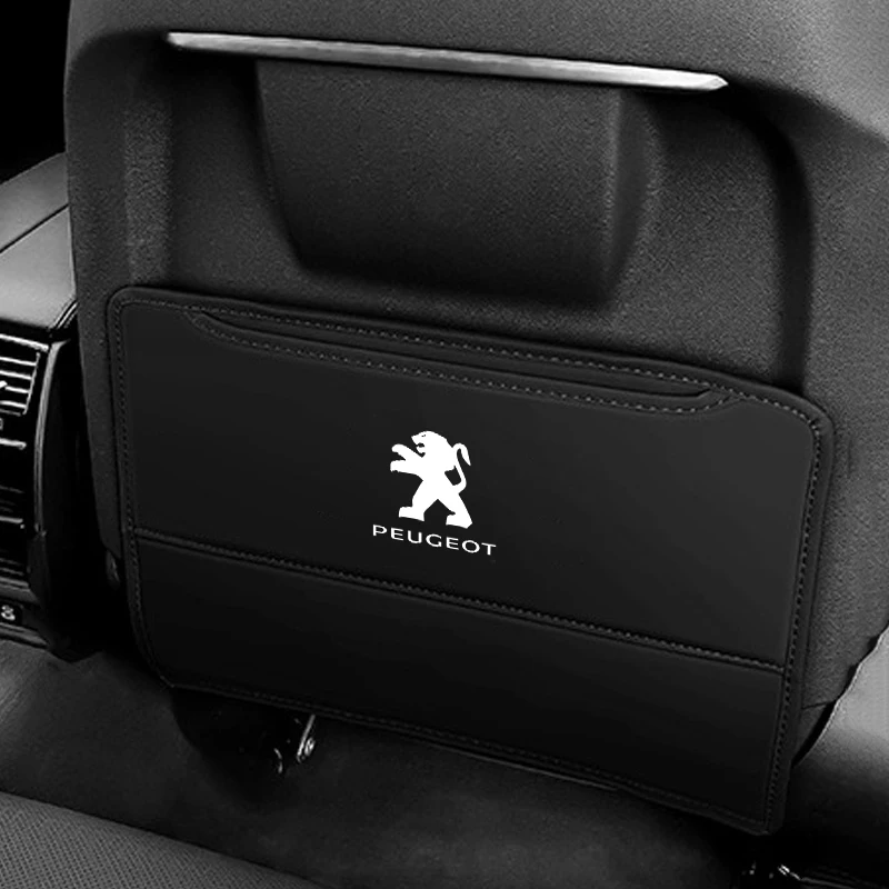 

Car Seat Back AntiKick Pad Rear Seat Storage Bag Dirt-proof For Peugeot 408 4008 308 3008 Rifter 5008 508 2008 208 Rcz 407 108