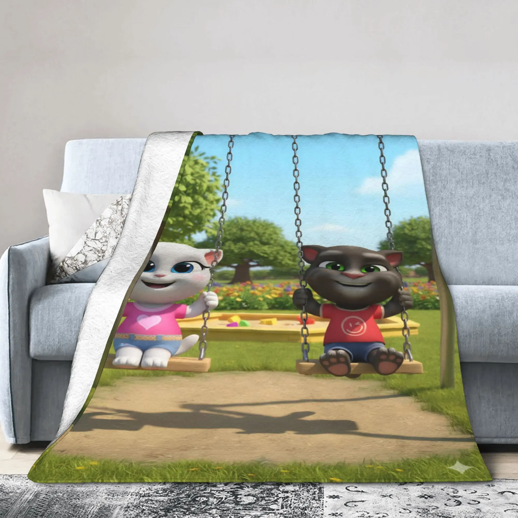 T-Talking T-Tom And F-Friends Accessories Blankets Lightweight Thin Fleece  Throw Blankets Relax Bedspreads