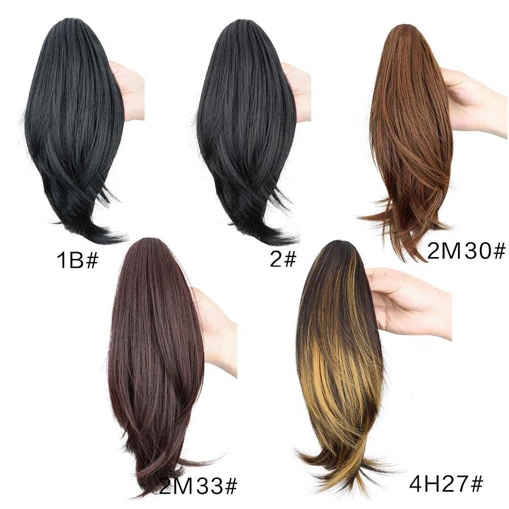 H&STAR Synthetic Straight Claw Clip Chignon Fluffy Donut Messy Hair Bun Clip in Hairtail Extensions Natural Hairpieces for Women image 3