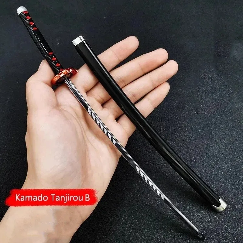 Demon Slayer 25.5cm Metal Katana Swords Toy Tanjirou Anime -Ghost Killer Cosplay Prop Weapon Cosplay Props Collection Home Decor