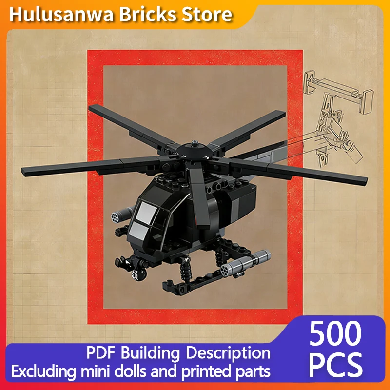 

Модель тяжелого вертолета AH-6, конструктор MOC, военная техника, модульные технологичные подарки, набор для сборки, детские игрушки, праздничный подарок