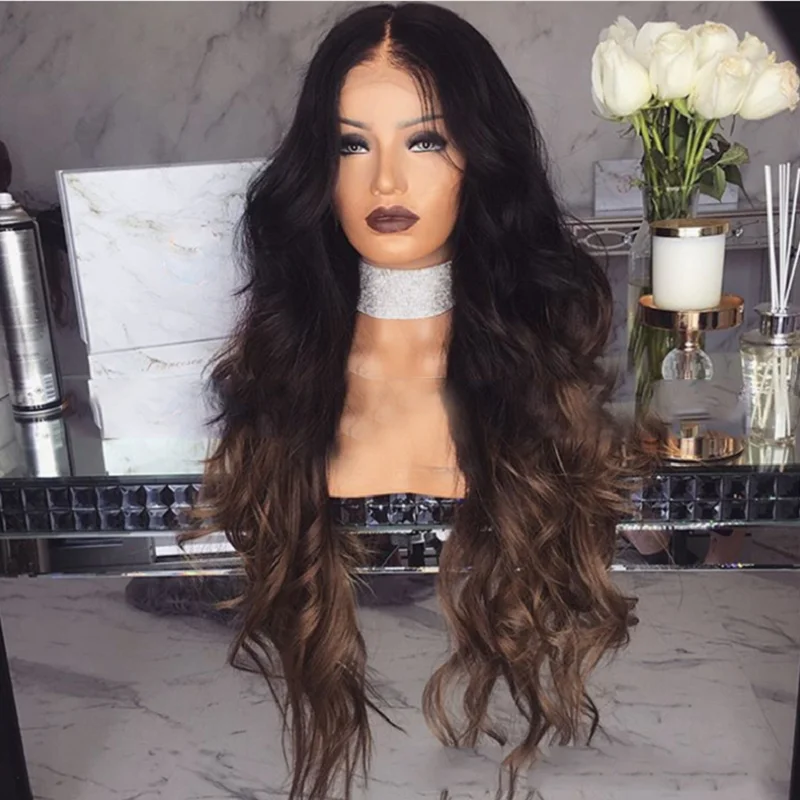 

Ombre Blonde Glueless Soft Long Body Wave 5x5 Silk Base Jewish Human Hair With BabyHair HD Lace European Hair Preplucked