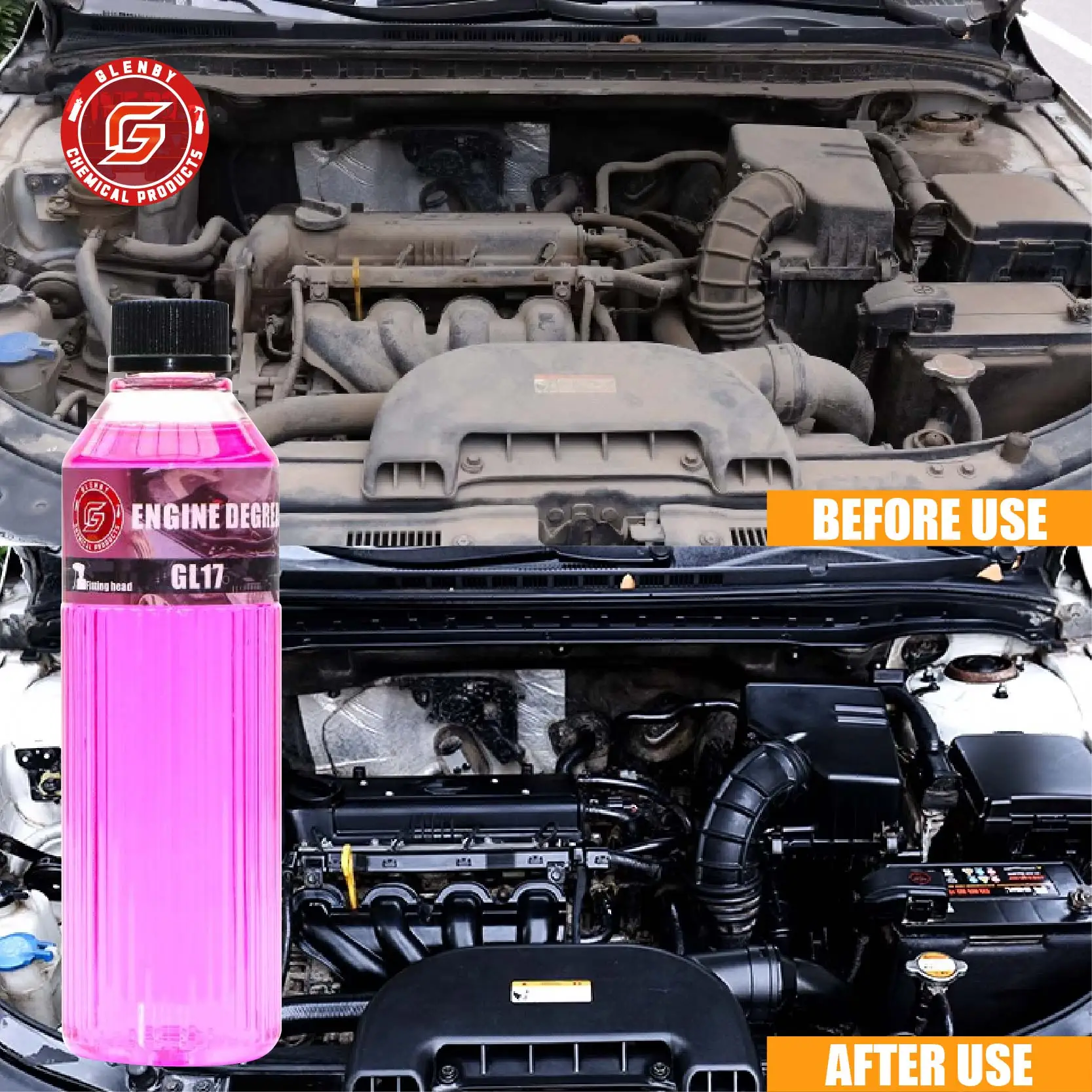 منظف مزيل شحوم المحرك - فعال للسيارات والمحركات والأرضيات والاستخدام المنزلي - ينظف الشحوم والجراميق بسرعة #6