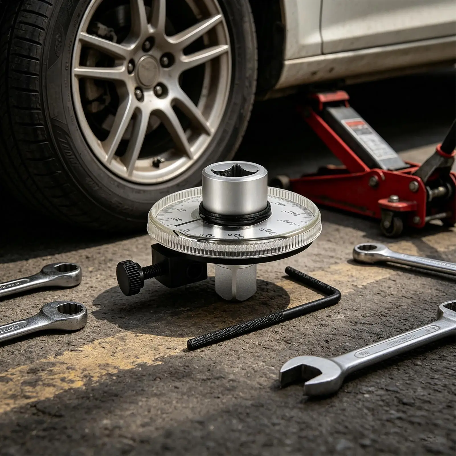 

For Hub Installation Torque Wrench Angle Gauge Adjustable With Scale Precision Metal Angle Tool Gauge Set For Engine